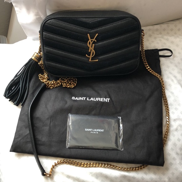 NEW Saint Laurent Lou Mini Mixed Leather Chevron Shoulder Bag - Picture 11 of 17